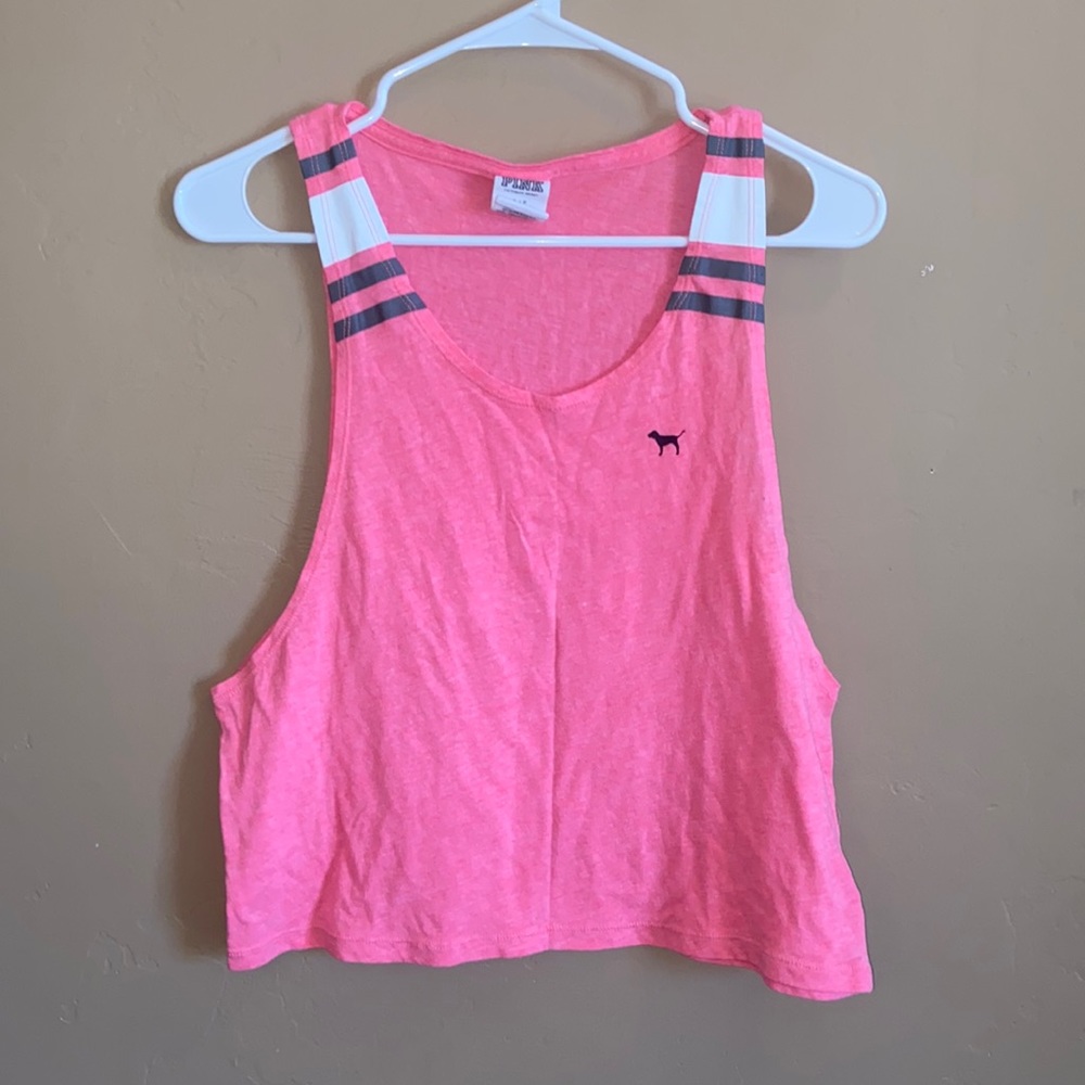 VS PINK racer back crop tank